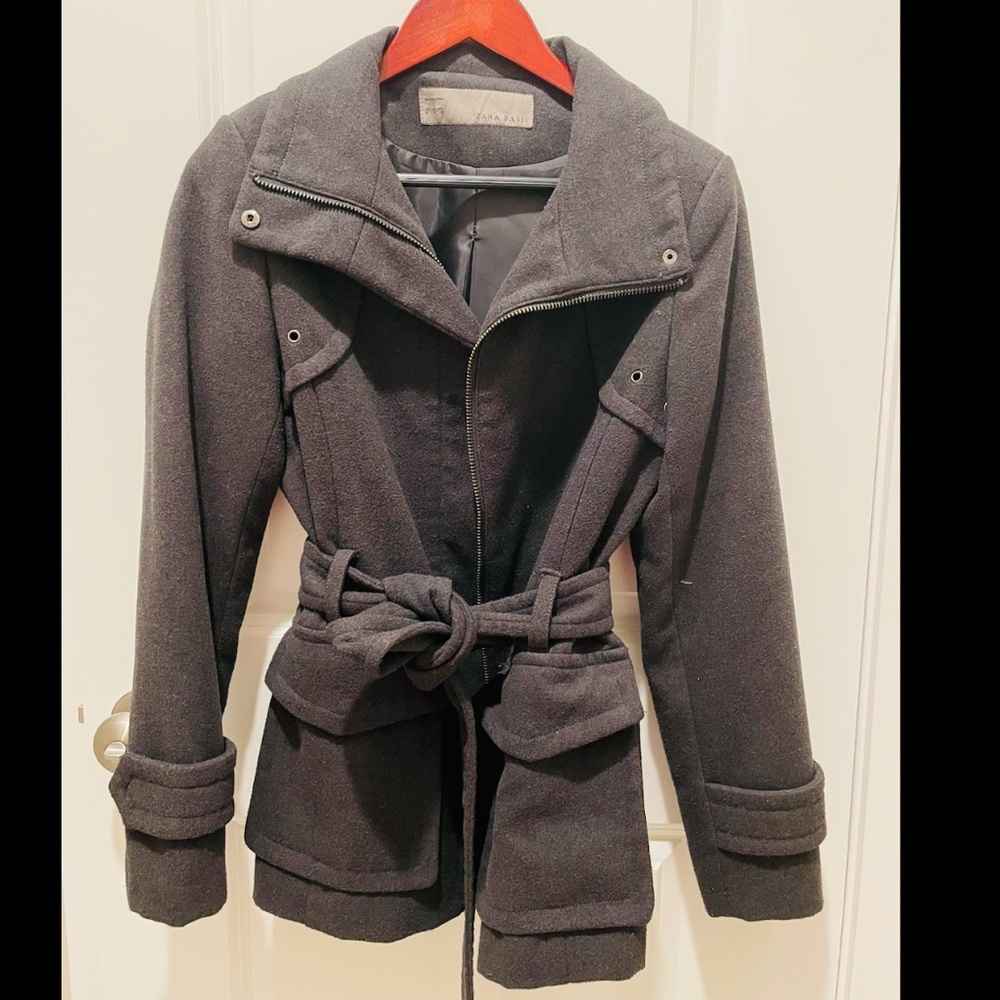 Zara basic coat with belt